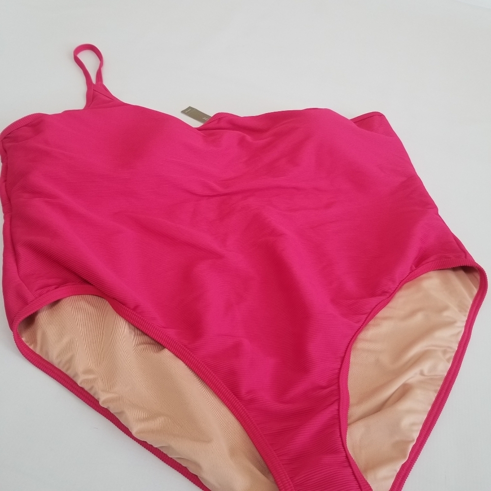 J Crew Ribbed One Strap One Piece Swimsuit Plus Size 24 NWT - Picture 3 of 9